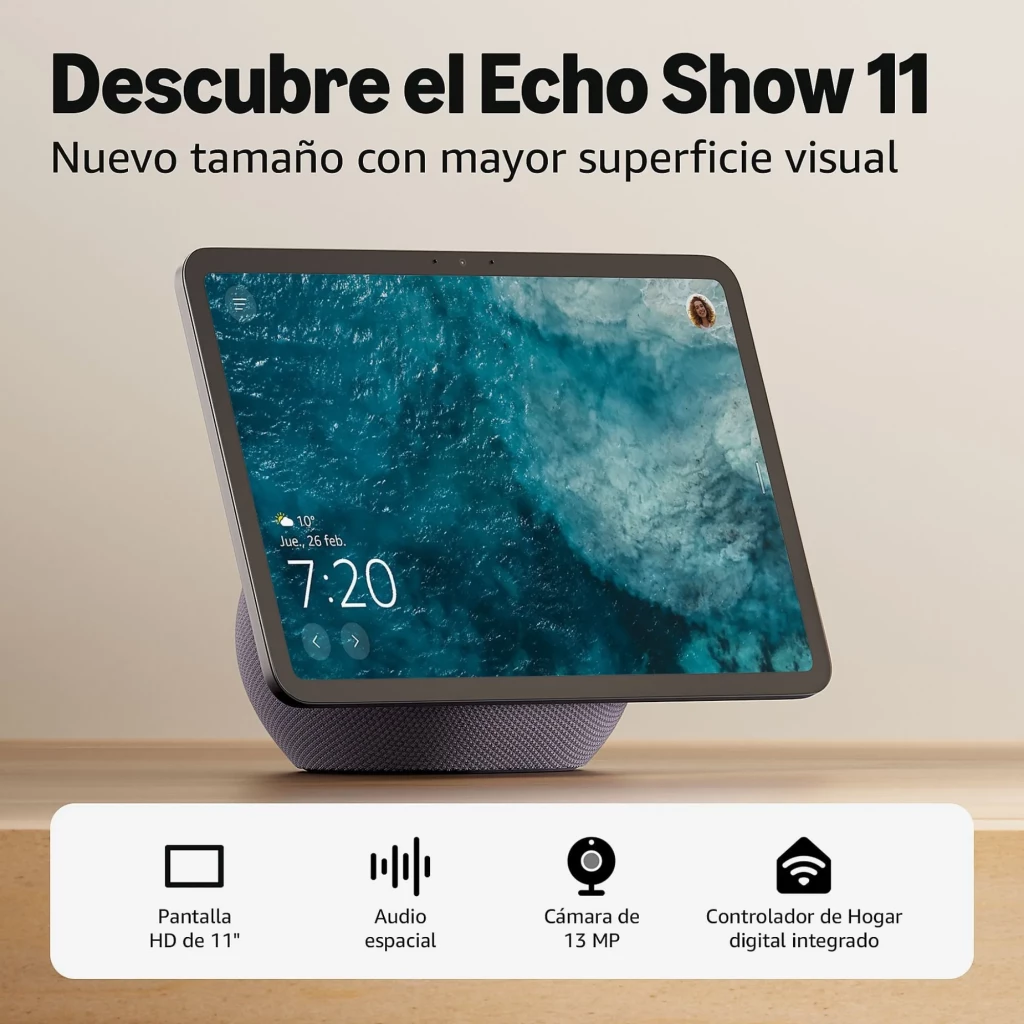Amazon Echo Show 11 Graphite com ecrã Full HD de 11" e Hub Matter - Coluna Inteligente com Ecrã