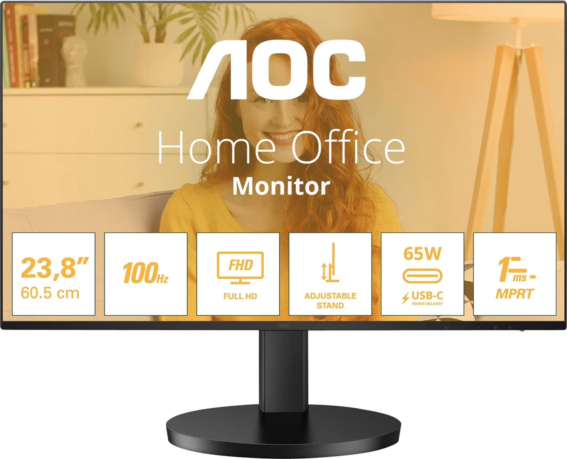 AOC B3 24B3CF2 LED 23.8 Full HD 100 Hz Adaptive Sync Preto