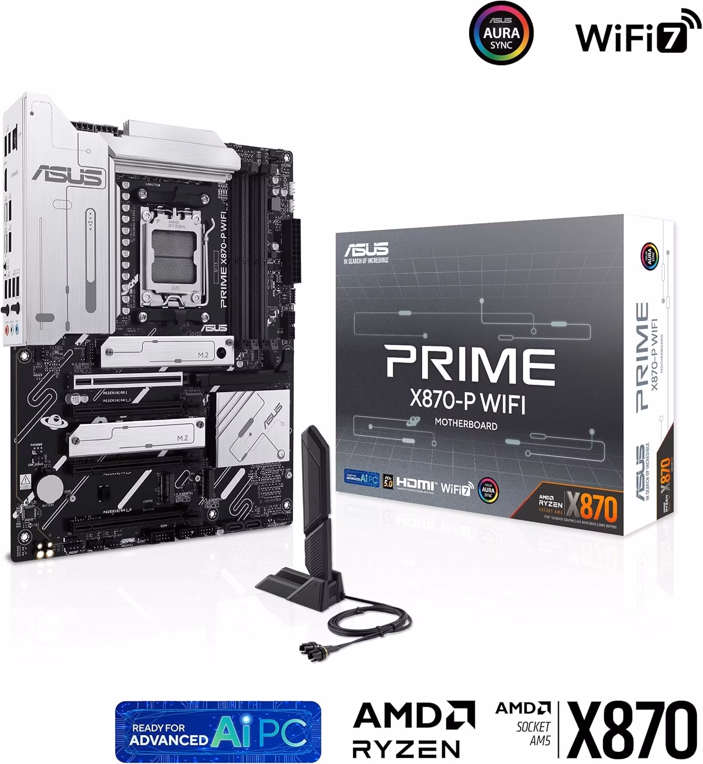 ASUS Prime X870-P WIFI Soquete AM5 ATX