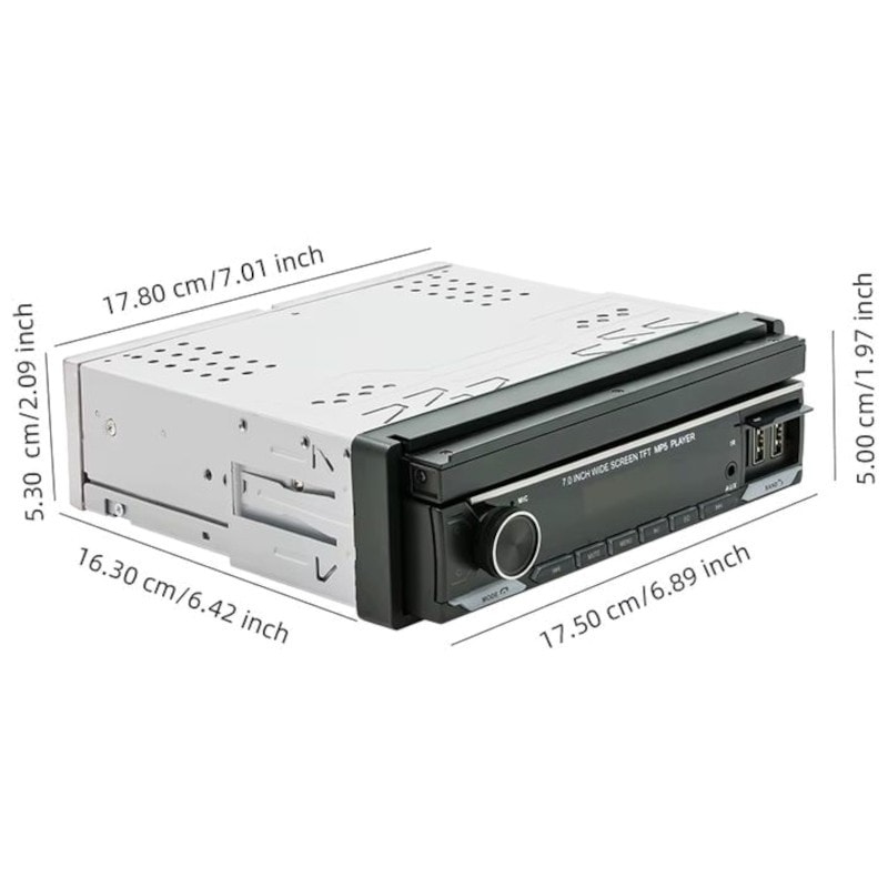 Autorádio 1 DIN SWM 9614C 7 polegadas Bluetooth/Carplay USB Preto