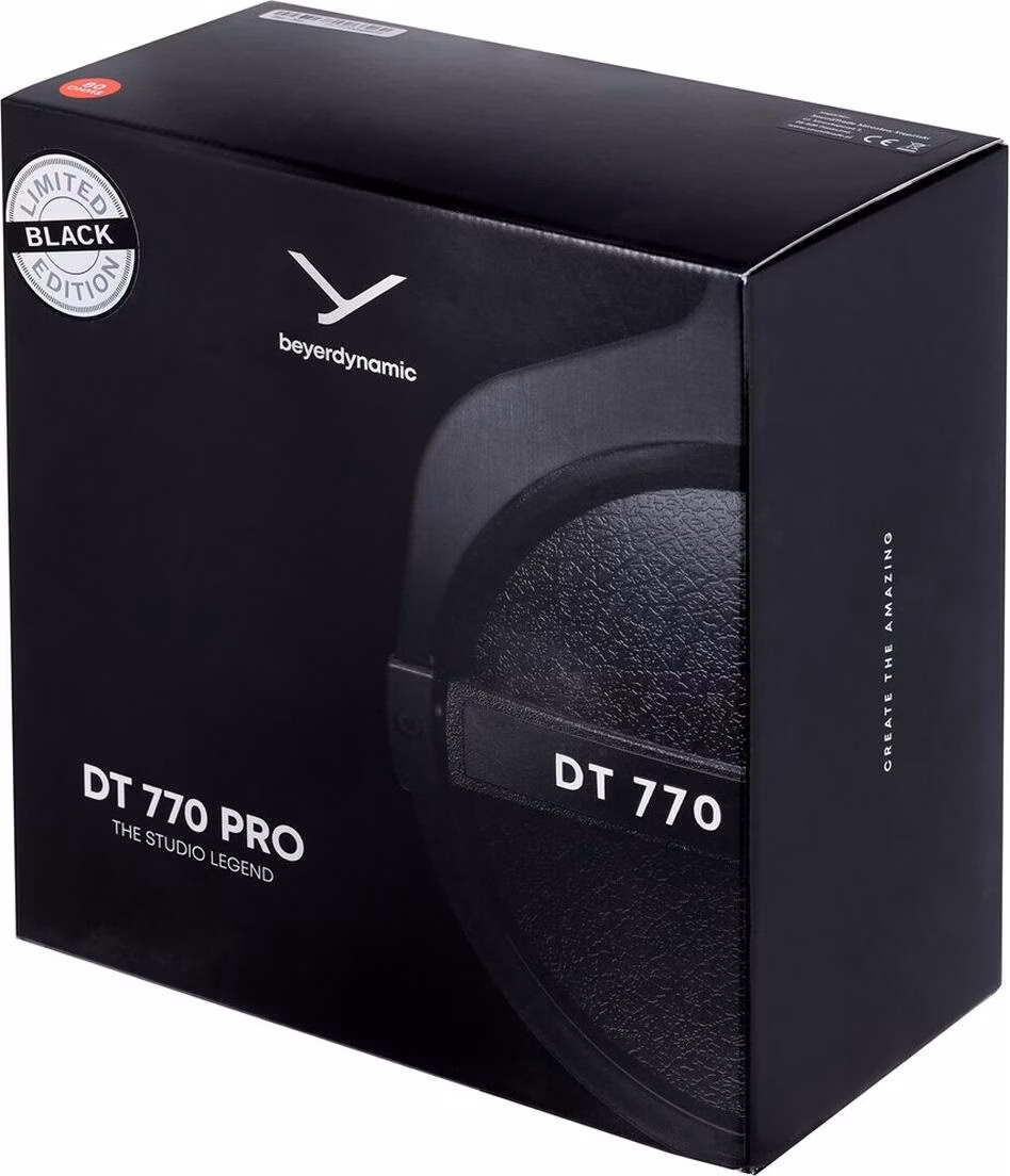 Beyerdynamic DT 770 Pro 80 Ω Preto Edição Limitada - Auscultadores fechados de estúdio com fio