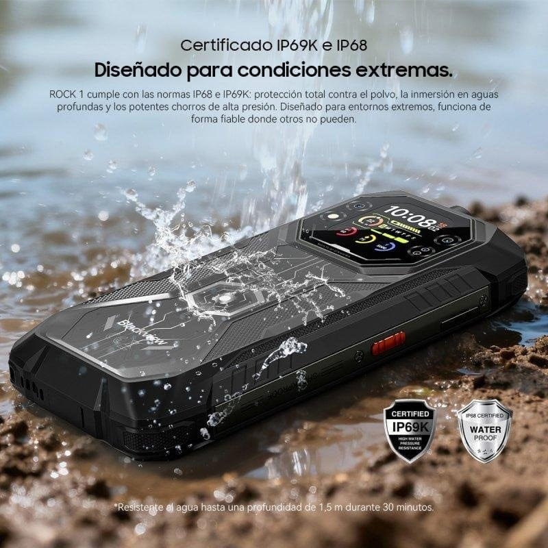 Blackview Rock 1 256 GB Preto Ecrã secundário de 2,01 polegadas 8 GB de RAM 15000 mAh
