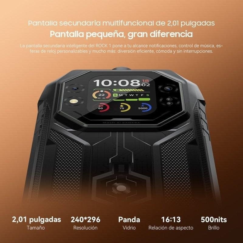 Blackview Rock 1 256 GB Preto Ecrã secundário de 2,01 polegadas 8 GB de RAM 15000 mAh