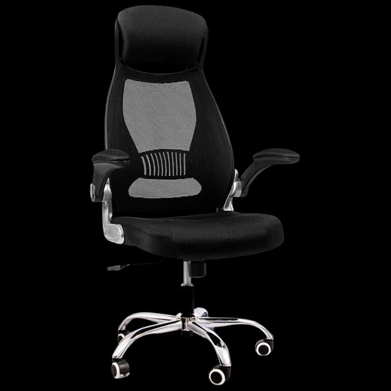 Cadeira de Escritório Powerbasics W2003 Preto com Descanso de Braços Rebatíveis