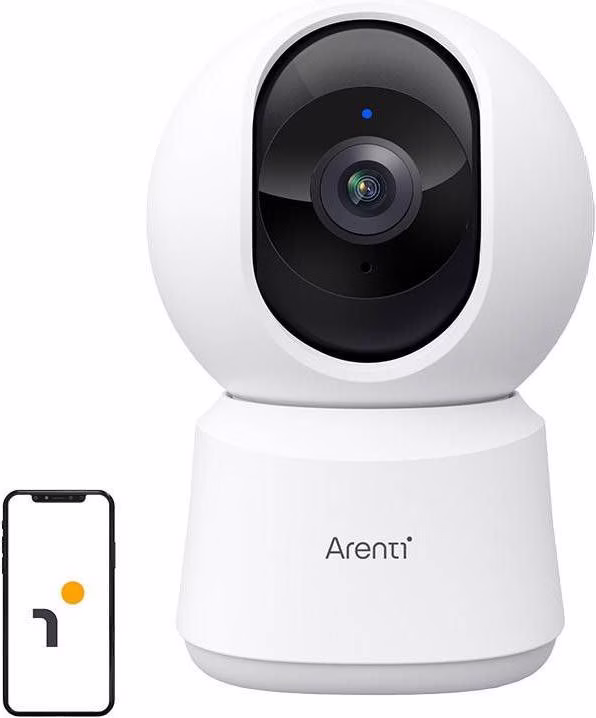 Câmara de segurança Arenti P2Q 4MP UHD 2K Dual WiFi IP 360º Visão Noturna Branca