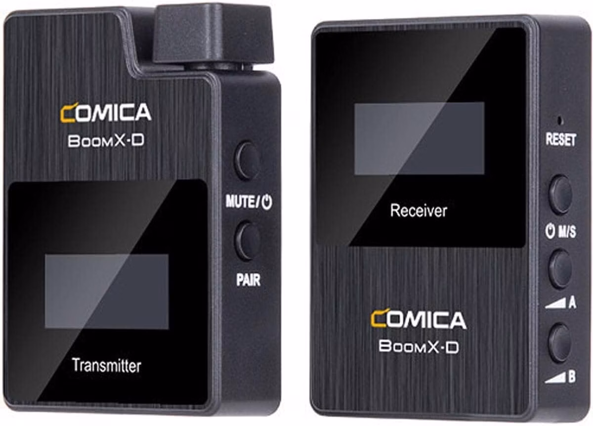 Comica BoomX-D D1 Preto - Microfone de lapela sem fios, alcance de 300m, latência <20ms