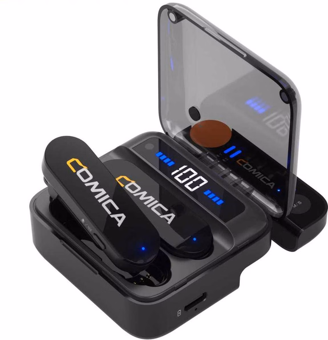 COMICA Vimo S-UC Microfone Lavalier sem fio com cancelamento de som (USB-C) Preto