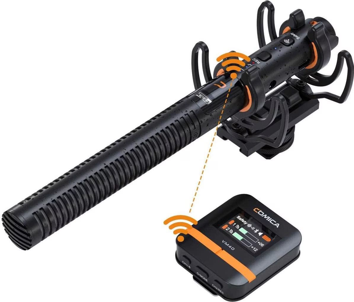 COMICA VM40 Microfone sem fio com 32 GB de gravação integrada e flutuante