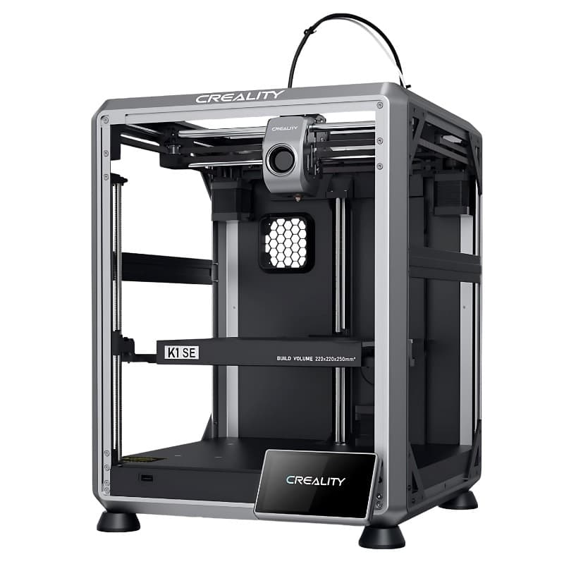 Creality K1 SE - Alta velocidade 600mm/s, Tamanho de impressão 220x220x250mm, Arrefecimento rápido - Impressora 3D FDM
