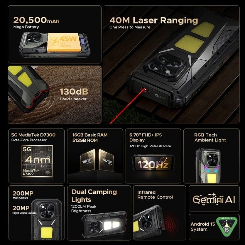 Doogee V Max LR 5G 16GB/512GB Cinzento Rugged