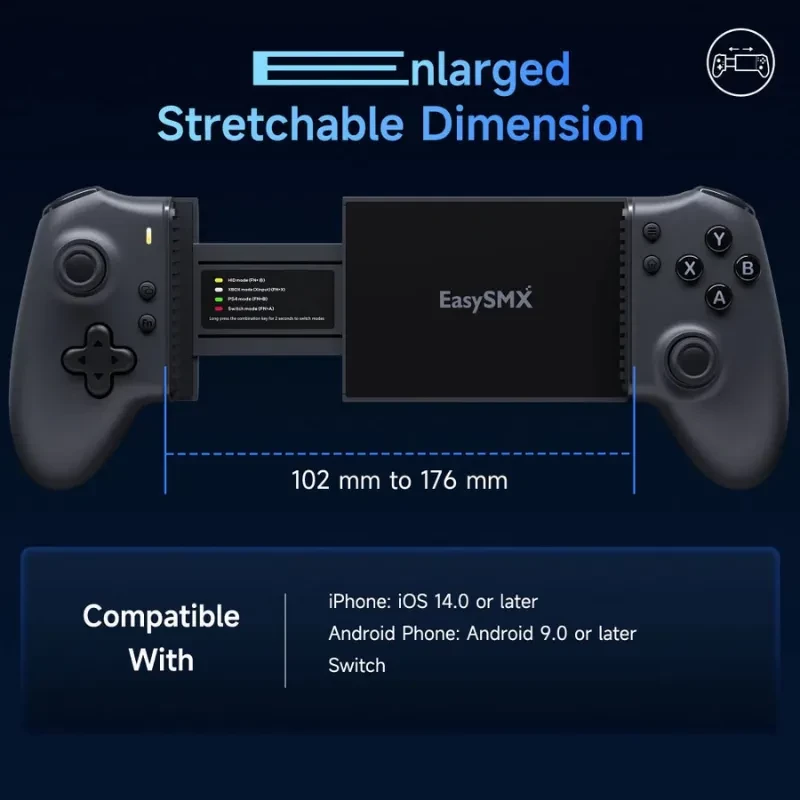 EasySMX M15 Preto - Comando Mobile Gaming Controller Bluetooth Compatibilidade multiplataforma