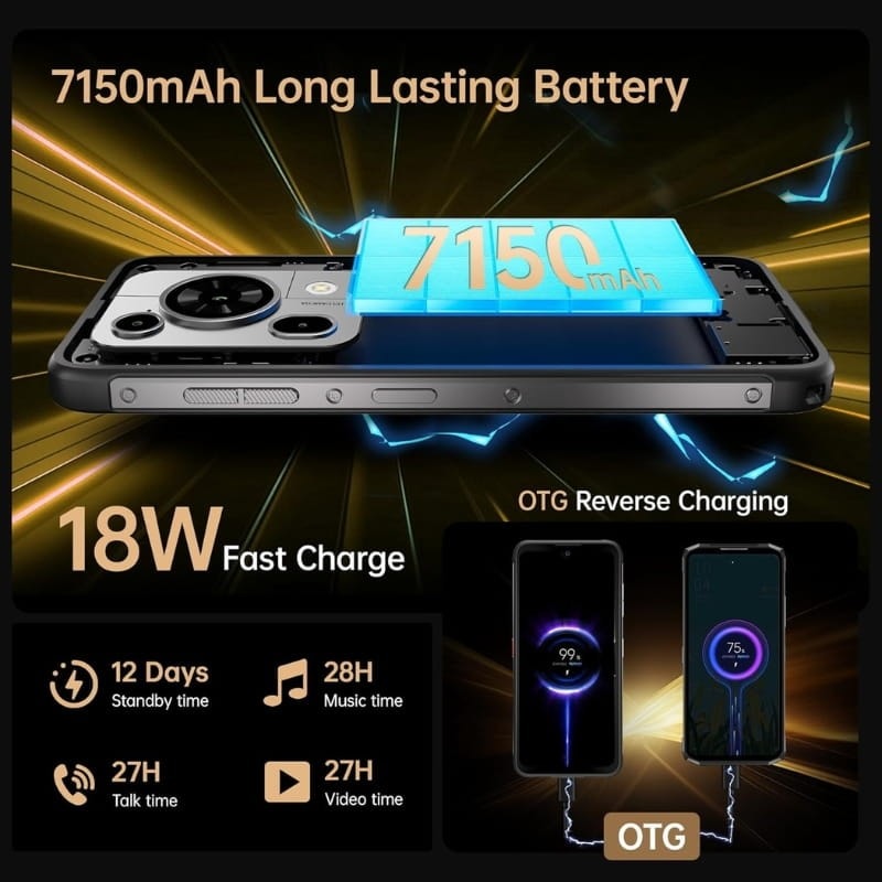 Fossibot F112 Pro 5G 8GB/256GB Laranja Rugged