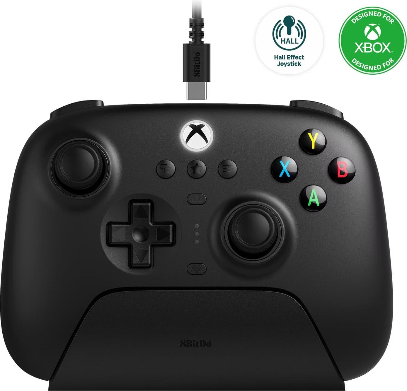 Gamepad 8BitDo Ultimate 3 Bluetooth/2.4G/Cabo com Adaptador + Base de Carregamento Preto - Controlador para Xbox/Smartphone/PC
