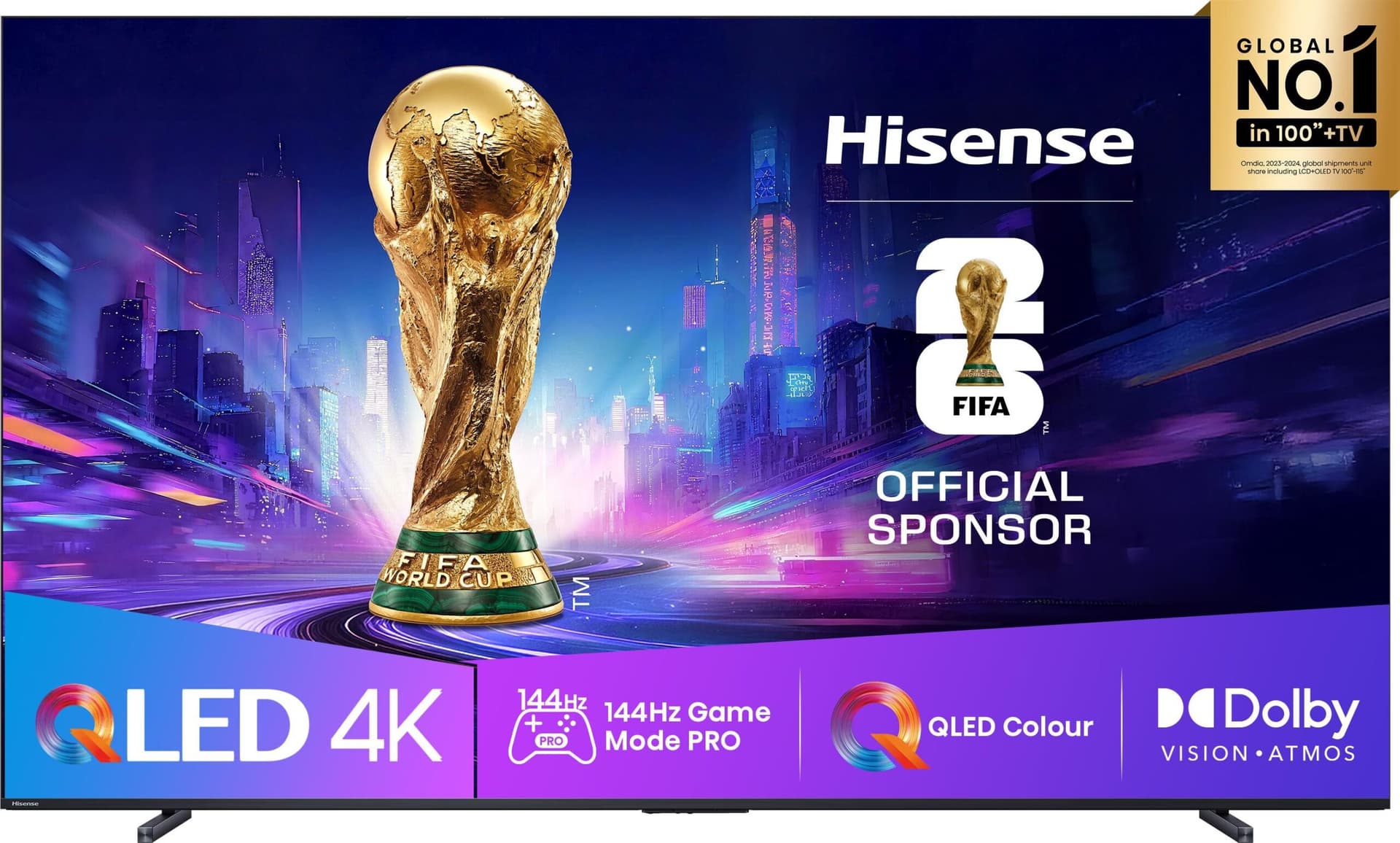 Hisense 100E7Q PRO 100" 4K Ultra HD QLED Smart TV Preto - Televisão