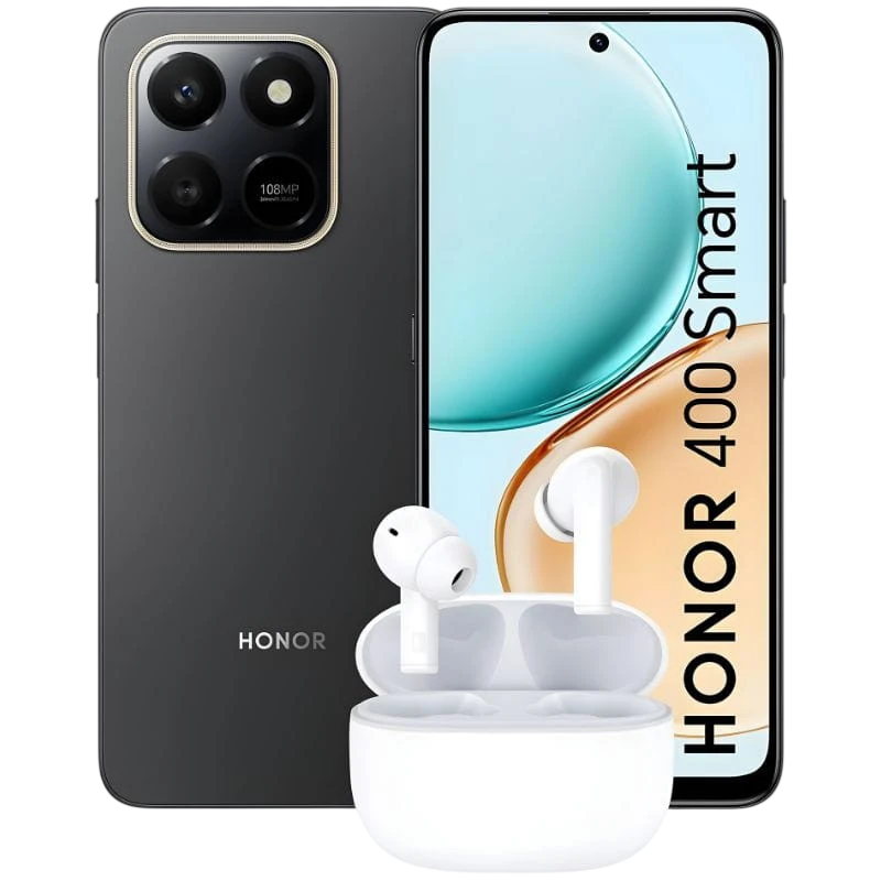 Honor 400 Smart 4G 4GB/128GB Preto + PRESENTE Honor Earbuds Choice X7 Lite