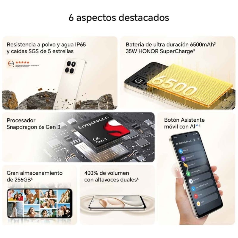 Honor 400 Smart 4G 4GB/128GB Preto + PRESENTE Honor Earbuds Choice X7 Lite