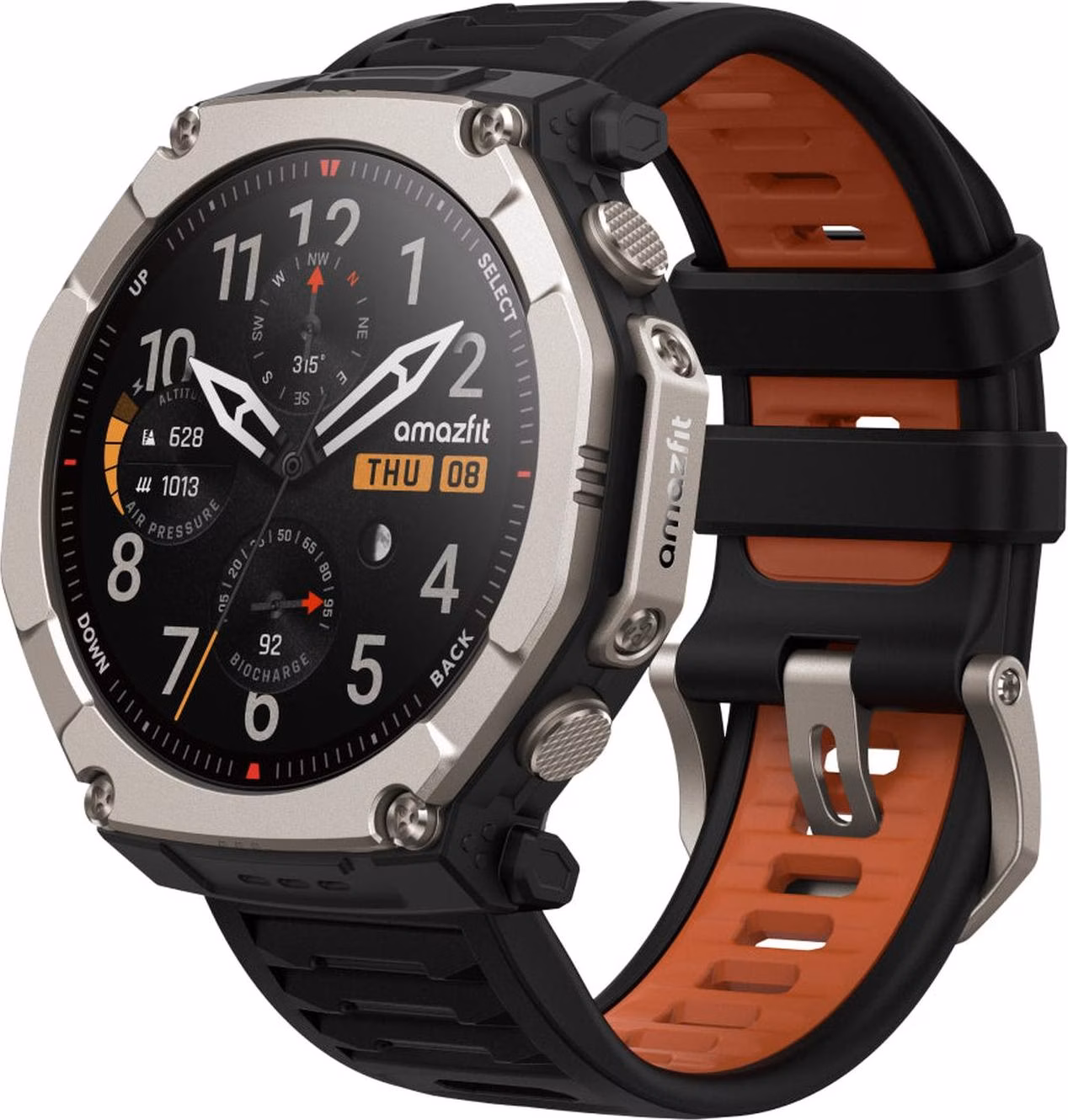 Relógio Inteligente Amazfit T-Rex Ultra 2 Magma Preto Ecrã AMOLED 1,5" WiFi GPS