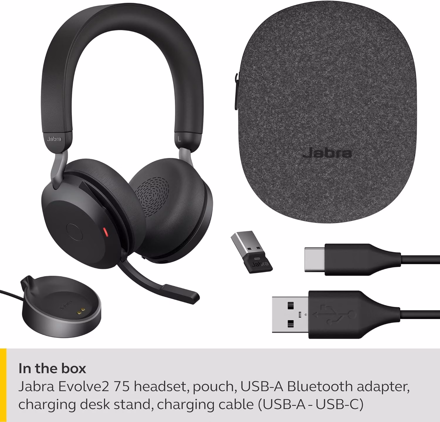 Jabra Evolve2 75 Bluetooth Preto - Auscultadores sem fios