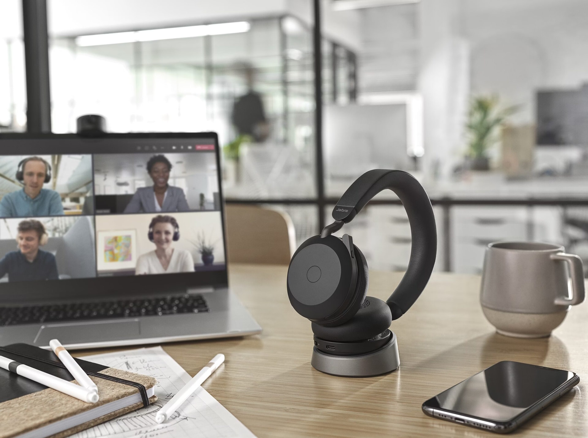 Jabra Evolve2 75 Bluetooth Preto - Auscultadores sem fios