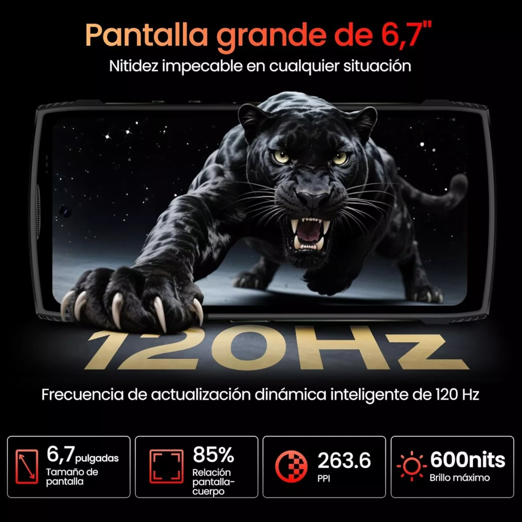 Lagenio Panther 2 Pro 256 GB Preto Bateria de 5150 mAh 8 GB de RAM Tripla resistência aos elementos