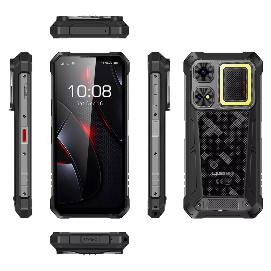 Lagenio Rhino 1 Pro 256 GB Preto Altifalantes duplos 8 GB de RAM Luz de campismo
