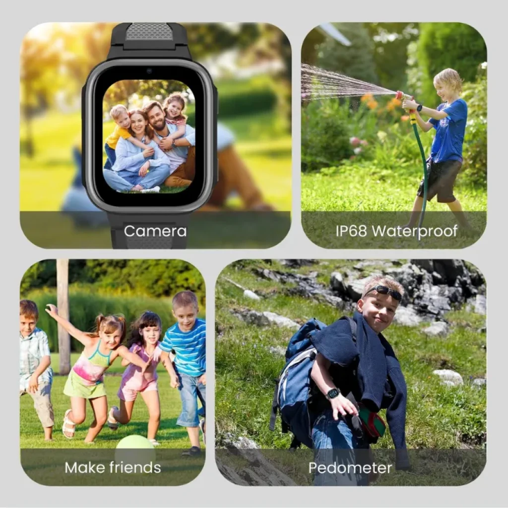 Relógio inteligente para crianças Lagenio K10 Preto 4G GPS com função SOS