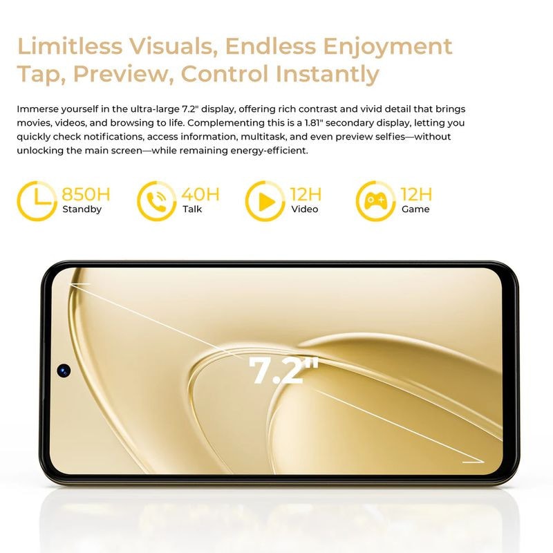 Oukitel C68 Plus Azul 512 GB Ecrã traseiro 8 GB de RAM Bateria de 6000 mAh