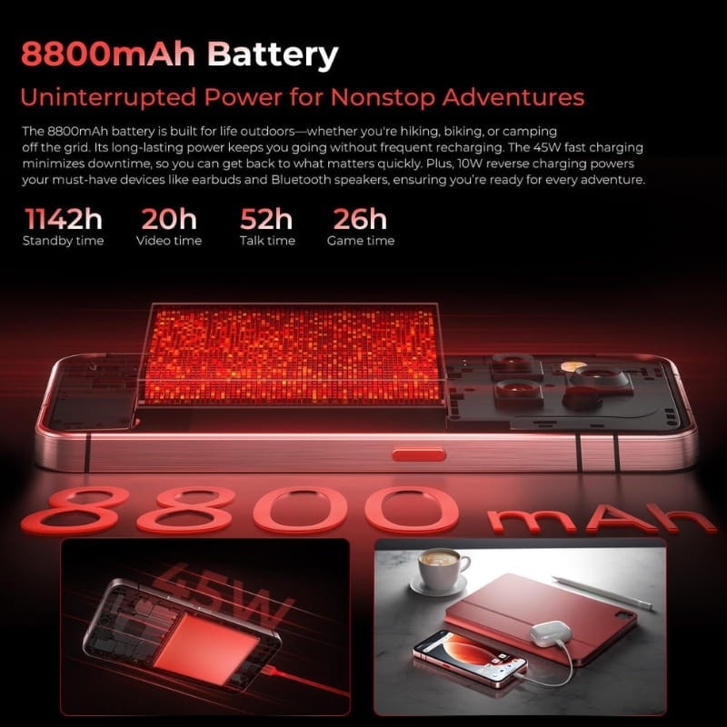 Oukitel WP210 5G 12GB/512GB Vermelho Rugged