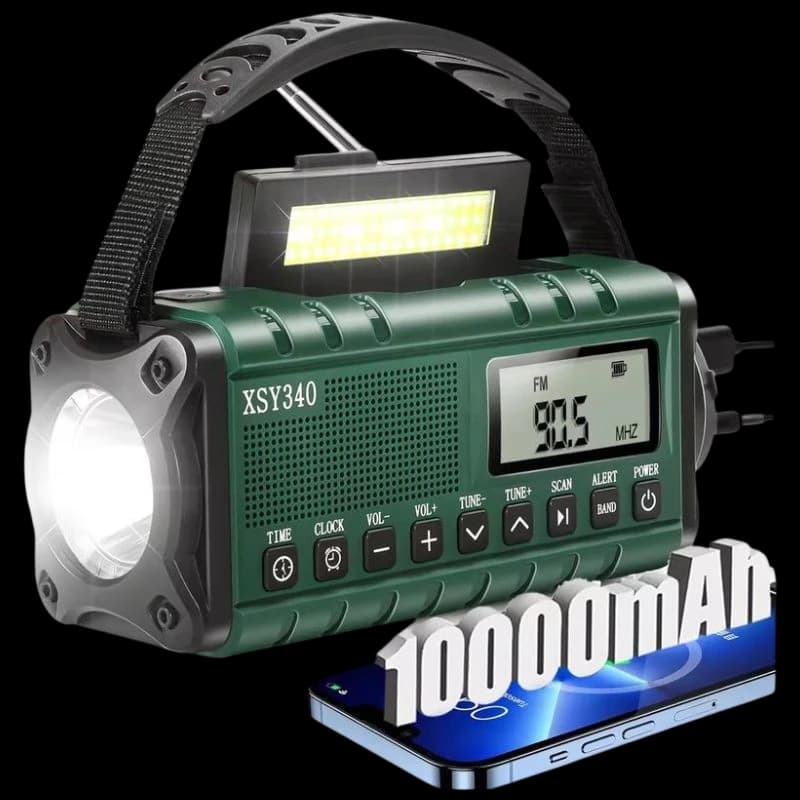 Rádio de Emergência XSY340 Portátil 10000 mAh