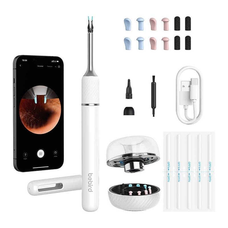 Rod Bebird Note 5 Pro Branco - Otoscópio Profissional para Limpeza dos Ouvidos