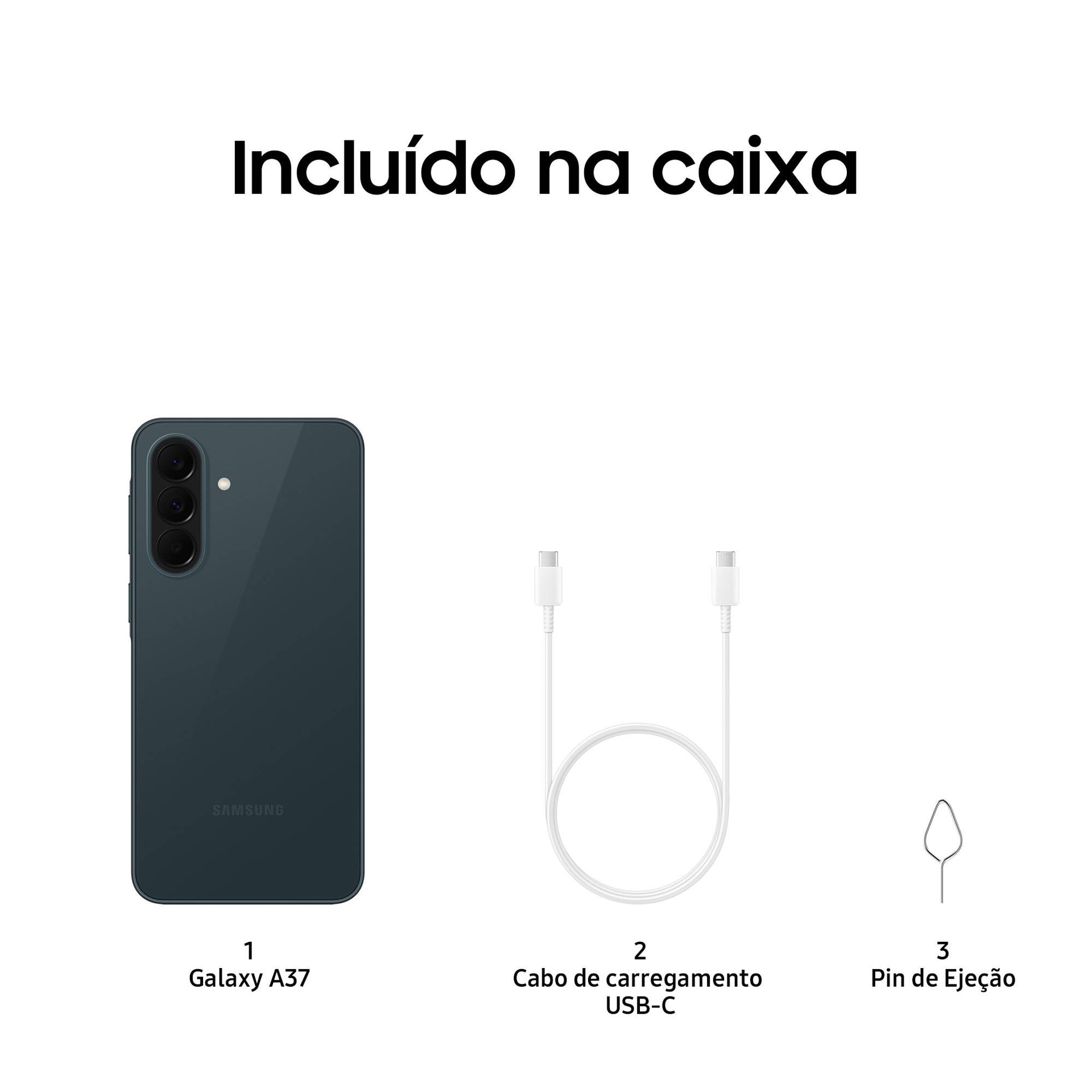 Samsung Galaxy A37 5G 128 GB Verde Câmaras triplas de 50 MP 6 GB de RAM Processador Exynos 1480