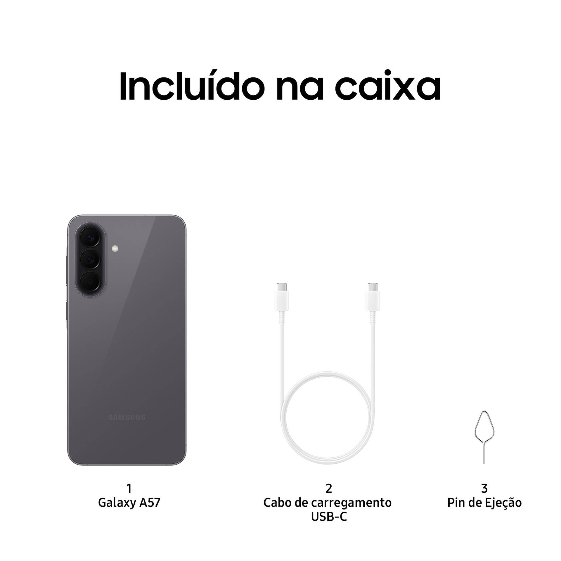 Samsung Galaxy A57 5G 128 GB Cinza Ecrã de 6,6 polegadas 8 GB de RAM Câmara de 50 MP