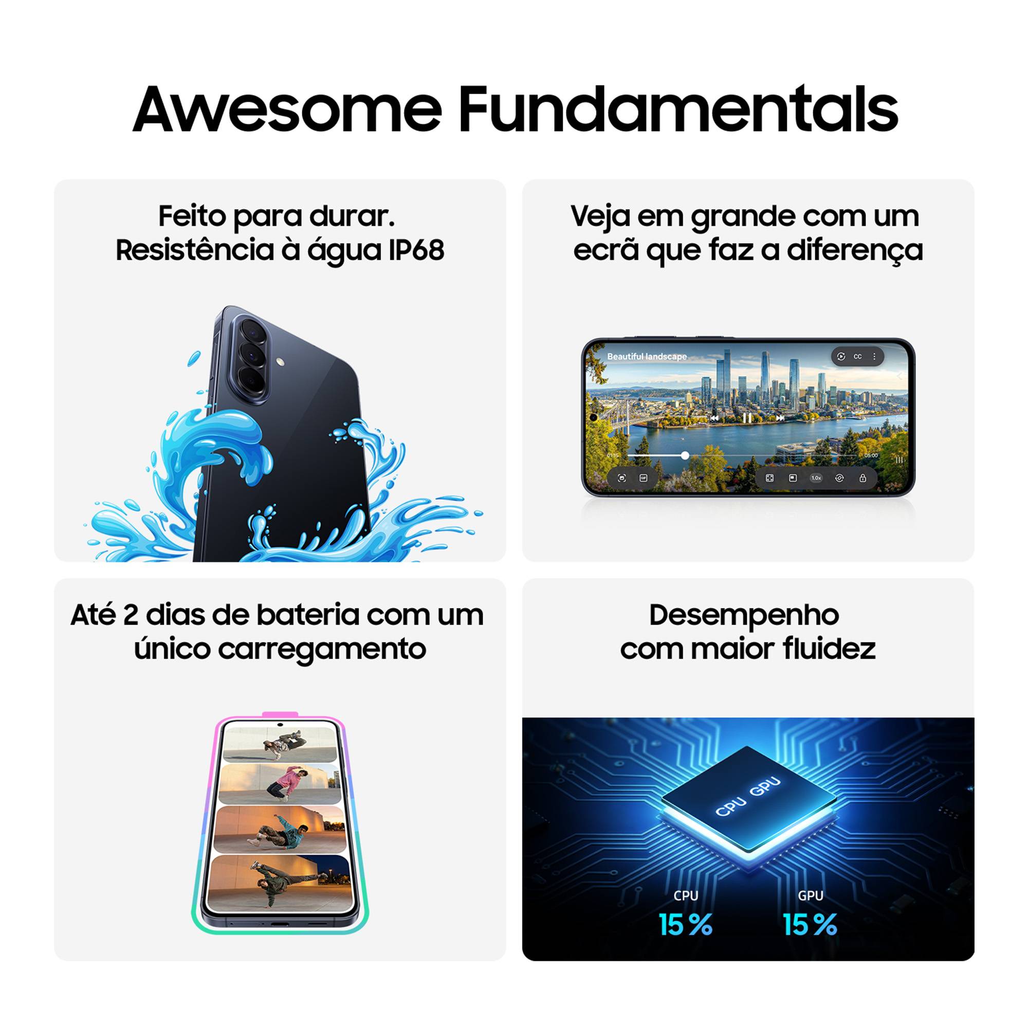 Samsung Galaxy A57 5G 128 GB Cinza Ecrã de 6,6 polegadas 8 GB de RAM Câmara de 50 MP