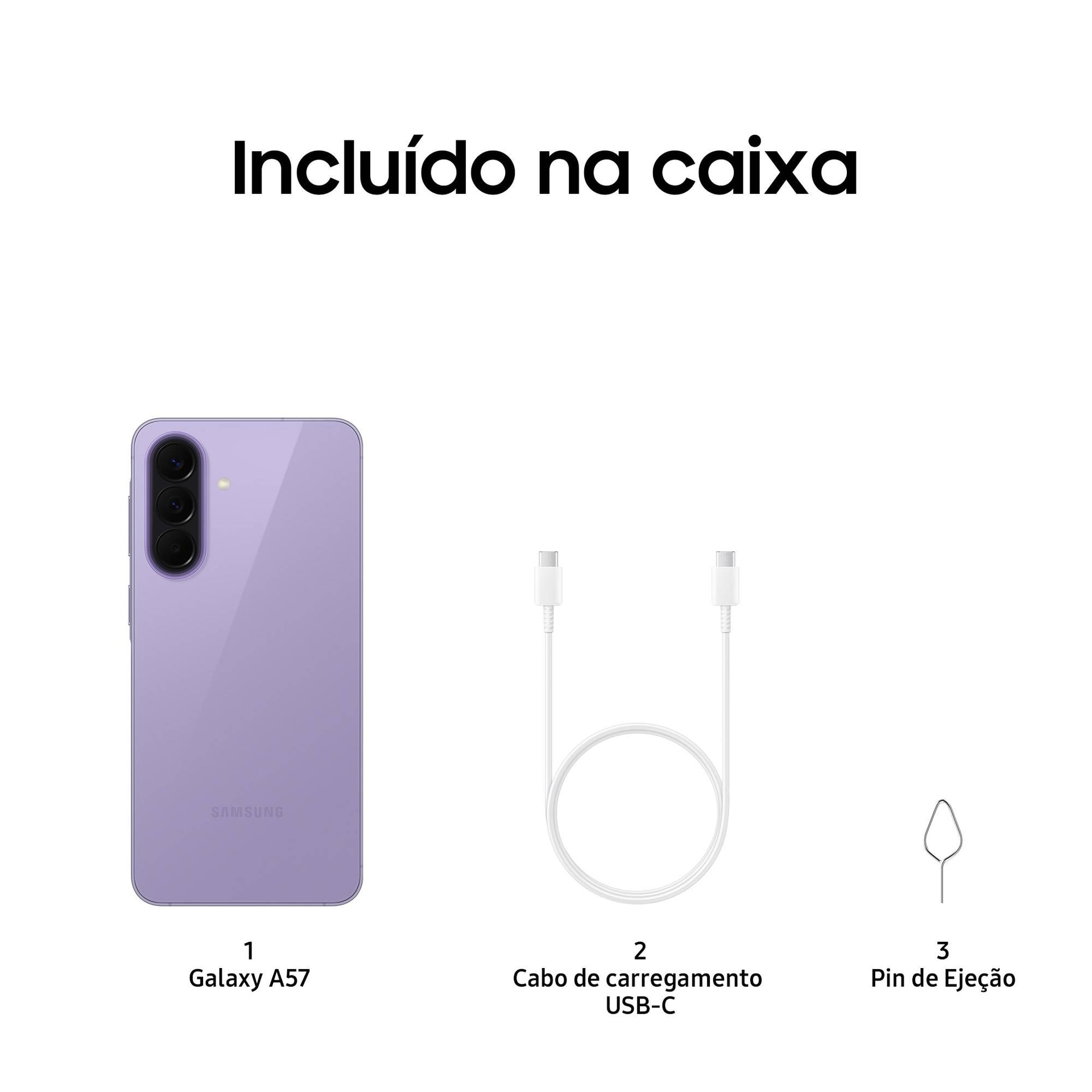 Samsung Galaxy A57 5G 128 GB Lila Carregamento rápido de 45W 8 GB de RAM Câmara tripla