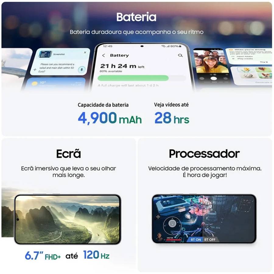 Samsung Galaxy S25 FE 5G 8GB/256GB Preto Jetblack