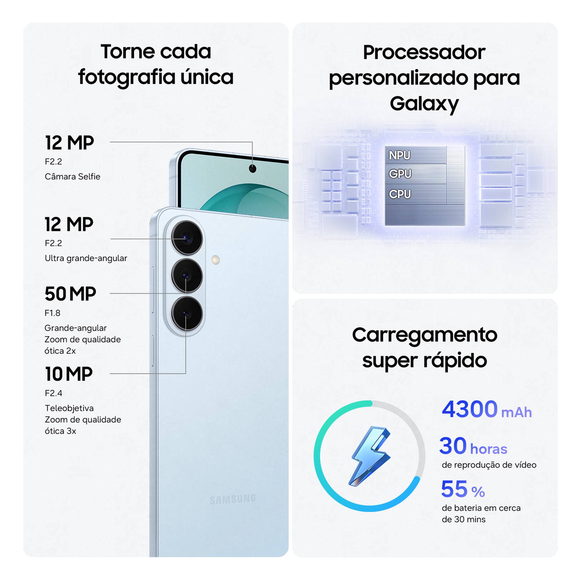 Samsung Galaxy S26 5G 256 GB Violeta Android 16 12 GB de RAM Taxa de atualização de 120 Hz