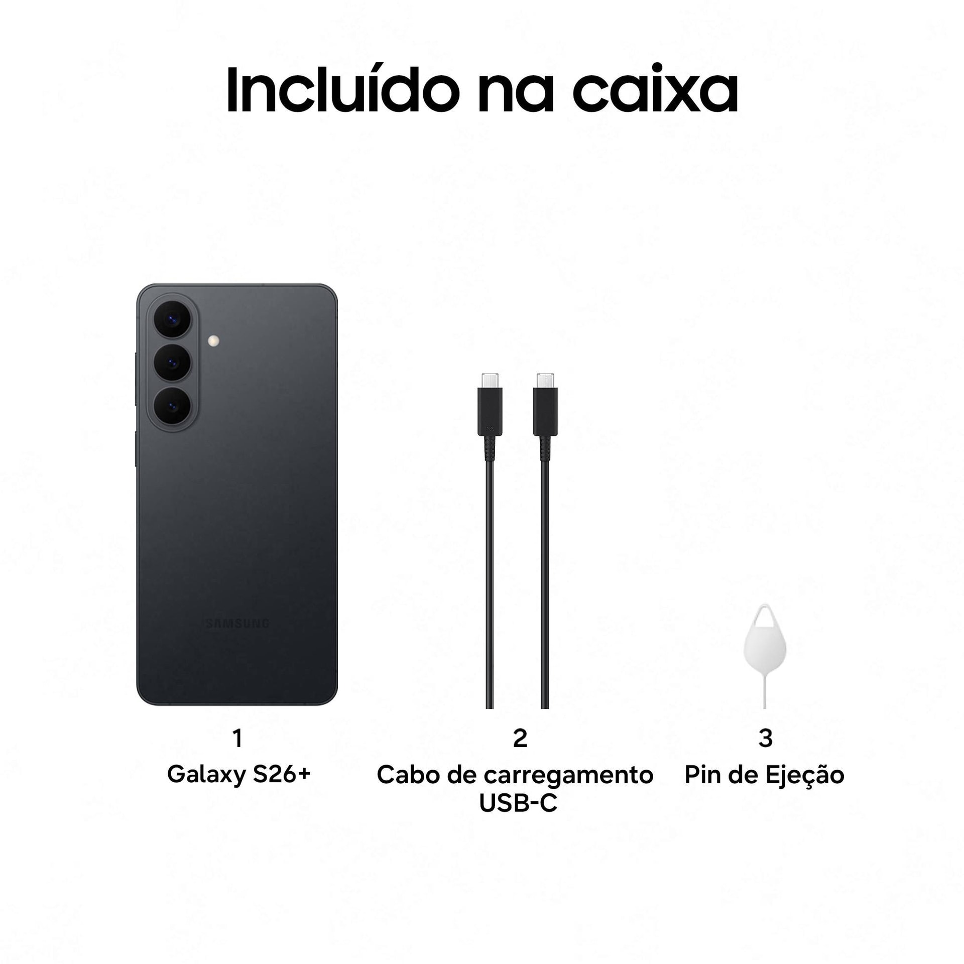 Samsung Galaxy S26+ 5G 512 GB Preto Processador Exynos 2600 12 GB de RAM Com IA