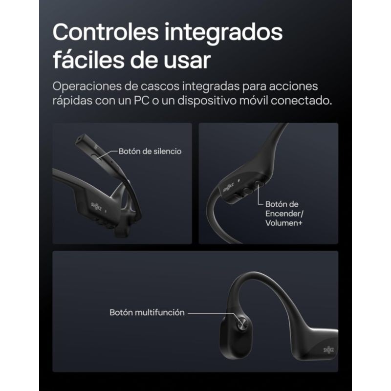 Shokz OpenComm 2 UC USB-A Preto de condução óssea
