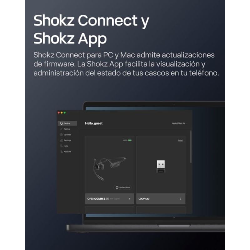 Shokz OpenComm 2 UC USB-A Preto de condução óssea