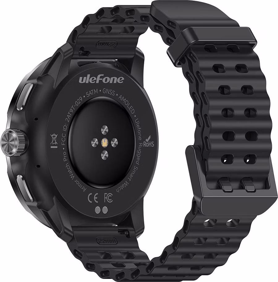 Relógio inteligente Ulefone Armor Watch Pro Preto com ecrã AMOLED de 1,50 polegadas GPS integrado