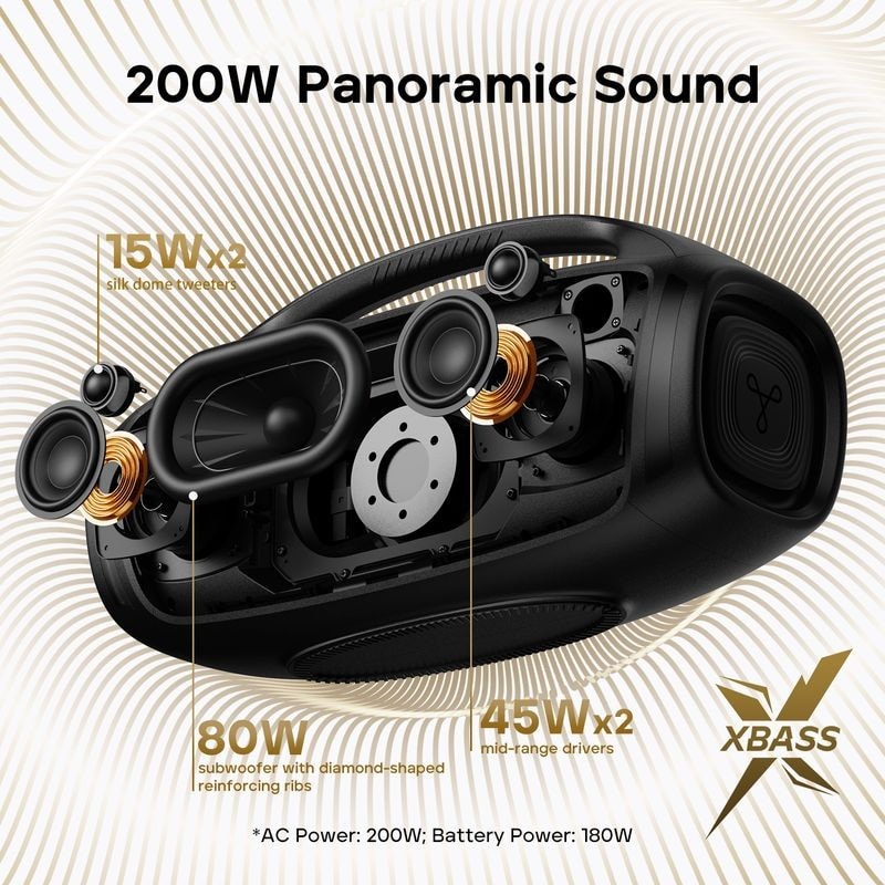 Tribit Stormbox Blast 2 200W TWS - Altifalante Bluetooth