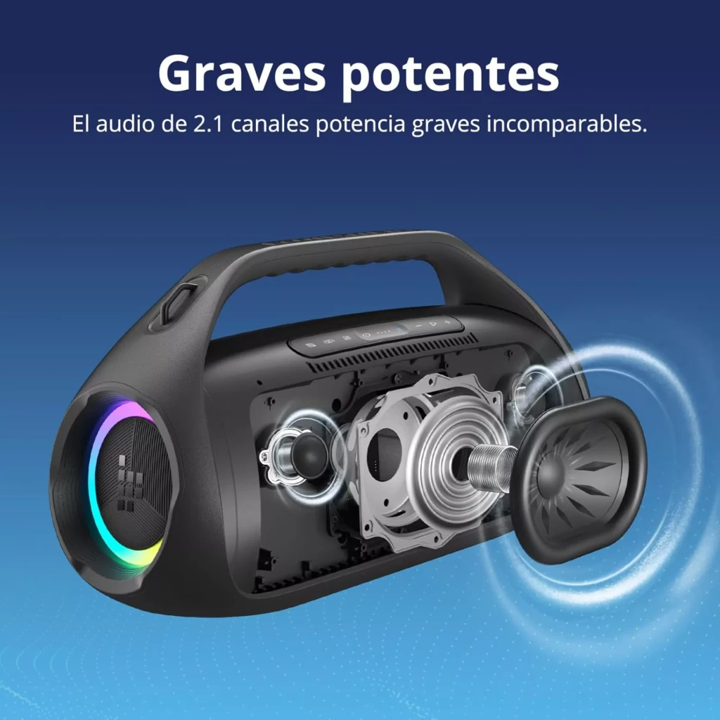 Tronsmart Bang 2 Azul 90 W - Coluna Bluetooth com som 2.1 e bateria com autonomia de 26 horas