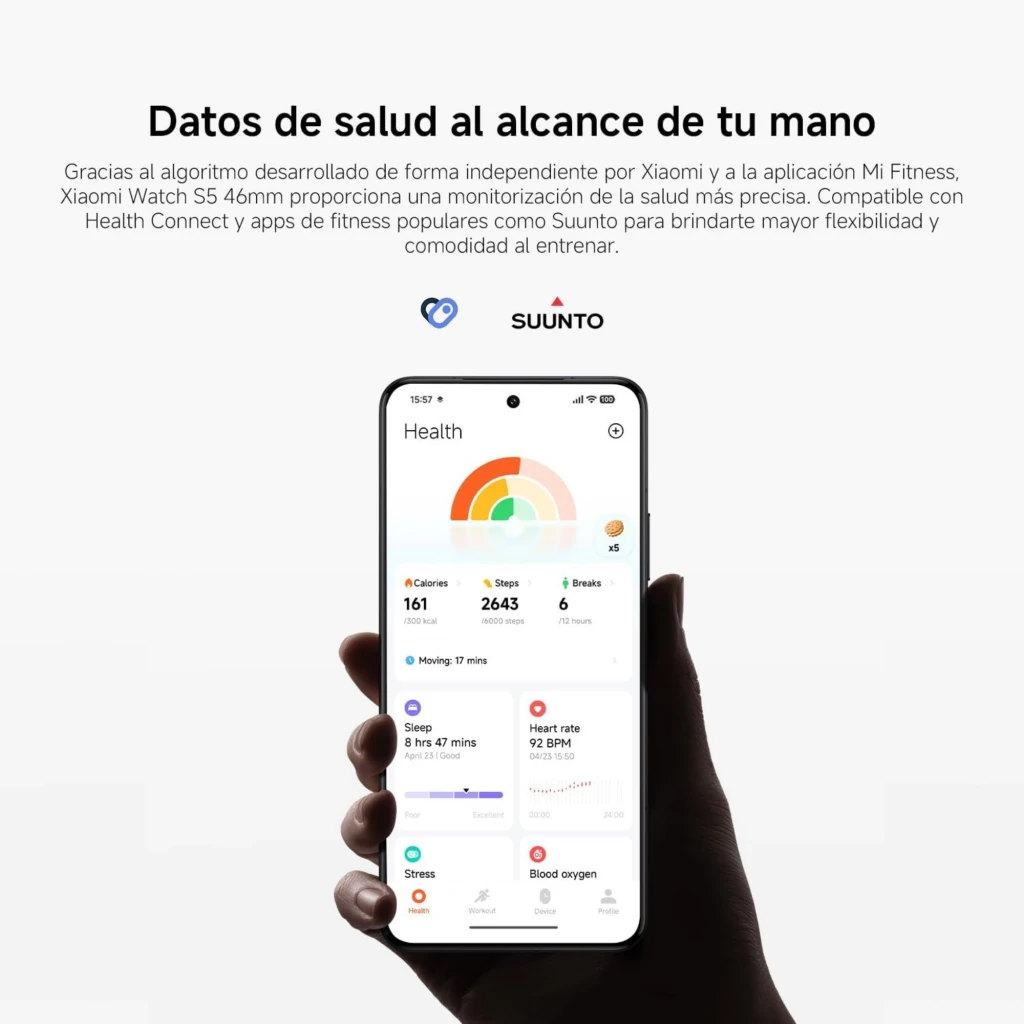 Xiaomi Watch S5 46 mm Smartwatch 1,48" AMOLED 21 dias GPS de banda dupla 5ATM Verde Selva