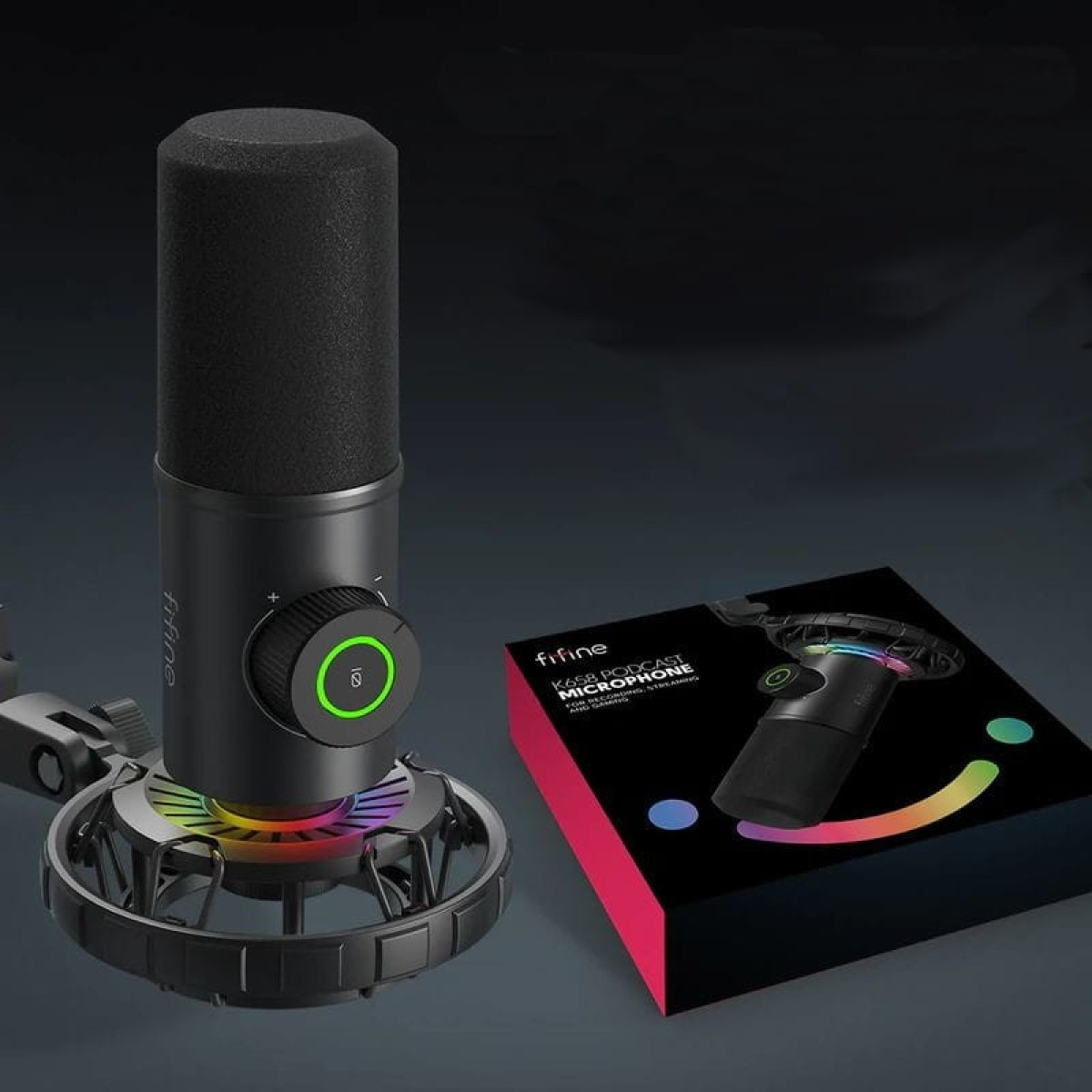 Fifine K658 RGB Microfone USB