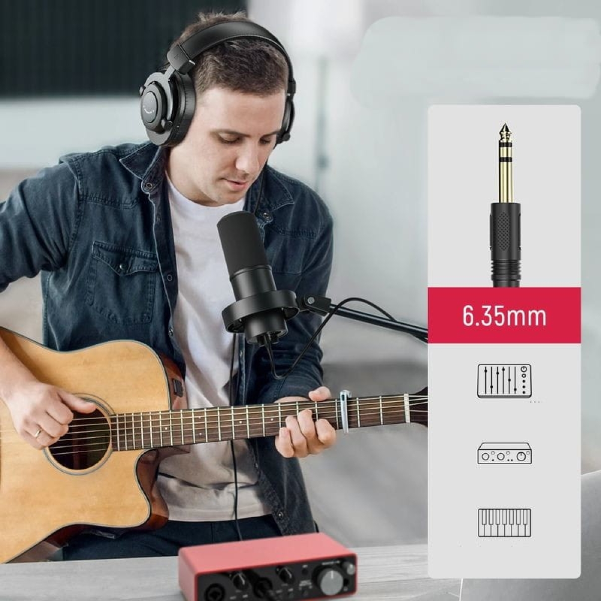 FIFINE H8 Streaming/Estúdio Jack 3,5 mm/Jack 6,35 mm