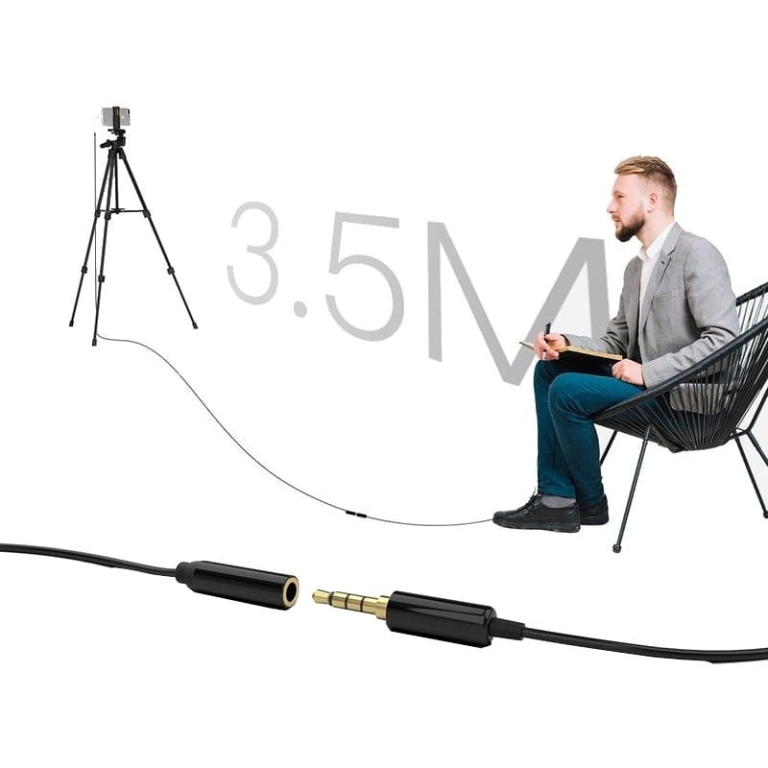 Fifine C1 Microfone de lapela com fone de ouvido