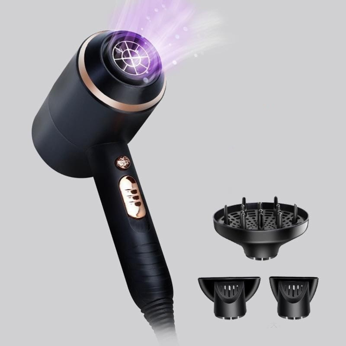 Secador de Cabelo Kemei KM-8896 SuperPower 4000W 4 em 1/Dourado