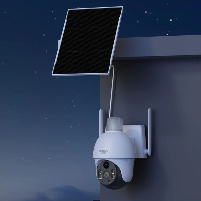 Xiaovv P15S 3 MP Full HD 4G/LTE Visão Nocturna Painel Solar – Câmara segurança para Exterior
