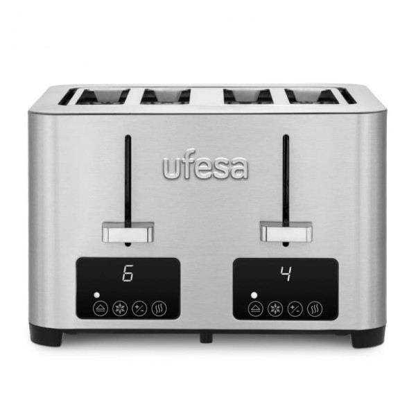 Ufesa Quartet Delux 4 ranhuras 7 níveis LCD Aço inoxidável – Torradeira digital