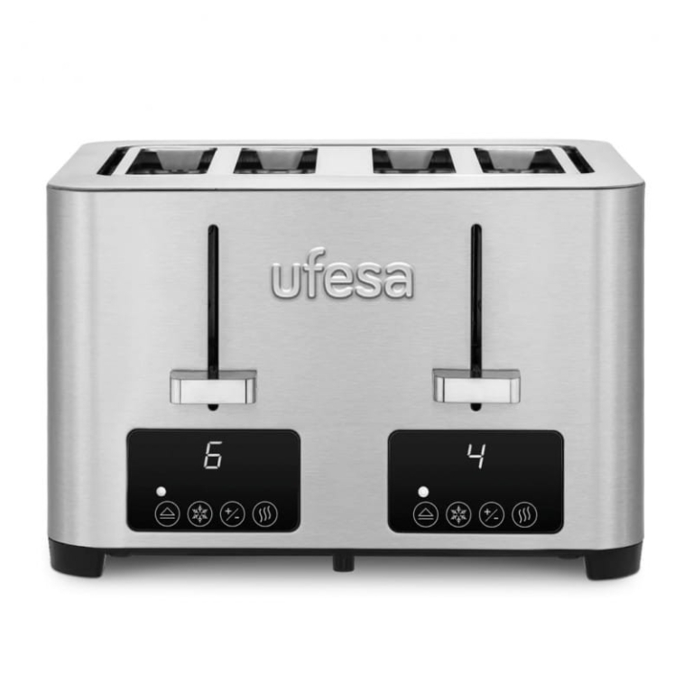 Ufesa Quartet Delux 4 ranhuras 7 níveis LCD Aço inoxidável – Torradeira digital